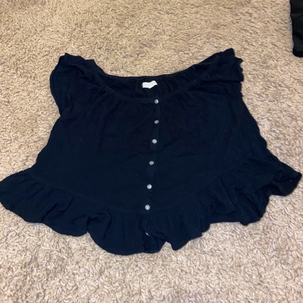 Black off the shoulder shirt